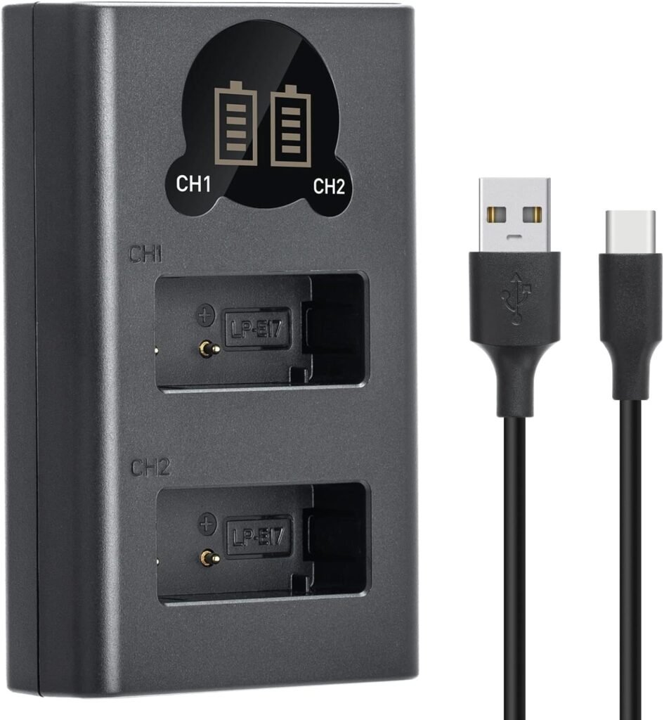 Caisi Dual Charger For Canon LP E17 Battery