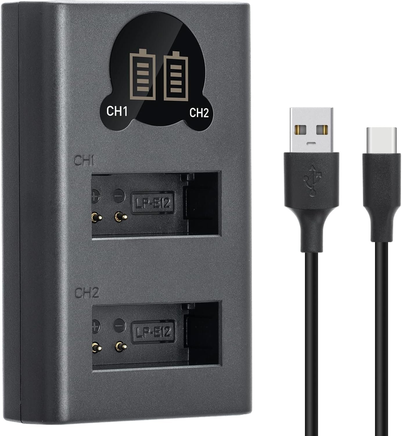 Caisi Dual Charger For Canon LP E12 Battery 1 Caisi Dual Charger For Canon LP E12 Battery