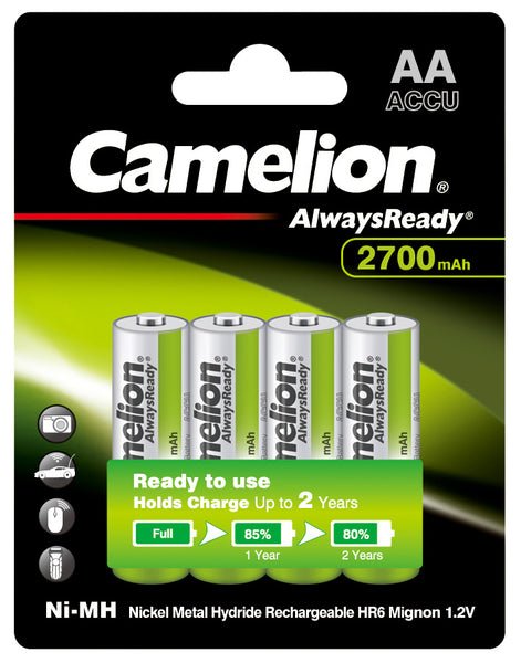 Camelion AA 4 2700mah Rechargeable Batteries cells 2700mah