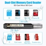 USB 3.0 Card Reader, Supports SD/Micro SD/SDHC/SDXC/MMC, Mini Camera Flash Reader