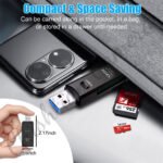 USB 3.0 Card Reader, Supports SD/Micro SD/SDHC/SDXC/MMC, Mini Camera Flash Reader