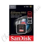 SanDisk 64GB 200MB/s Extreme PRO UHS-I SDXC Memory Card With 2 Year arranty