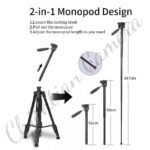 Jmary KP-2274 Professional Over Head Tripod For Camera or Mobile