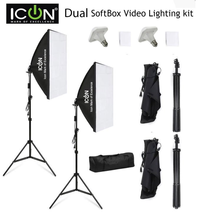 ICON Video And Photo Studio Lights Softbox Studio Lighting Kit