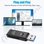 USB 3.0 Card Reader, Supports SD/Micro SD/SDHC/SDXC/MMC, Mini Camera Flash Reader