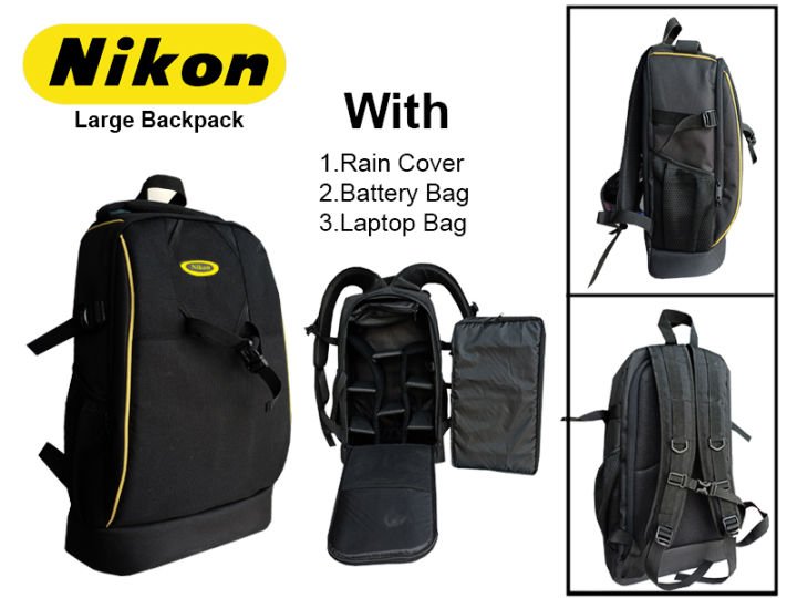Nikon Large Backpack with Rain cover,Batteries Bag,Laptop Bag For DSLR Camera and its Accessories