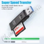 USB 3.0 Card Reader, Supports SD/Micro SD/SDHC/SDXC/MMC, Mini Camera Flash Reader