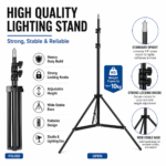 Heavy Duty Lighting Stand 10kg Load Capacity – Adjustable Studio Light Stand for Photography in Pakistan - Image 2