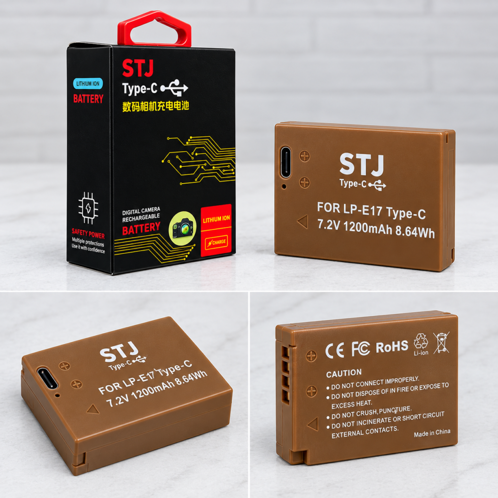 STJ LP-E17 Type-C Rechargeable Battery 1200mAh for Canon Cameras