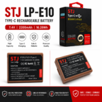 STJ LP-E10 Type-C Rechargeable Battery 2200mAh for Canon Cameras